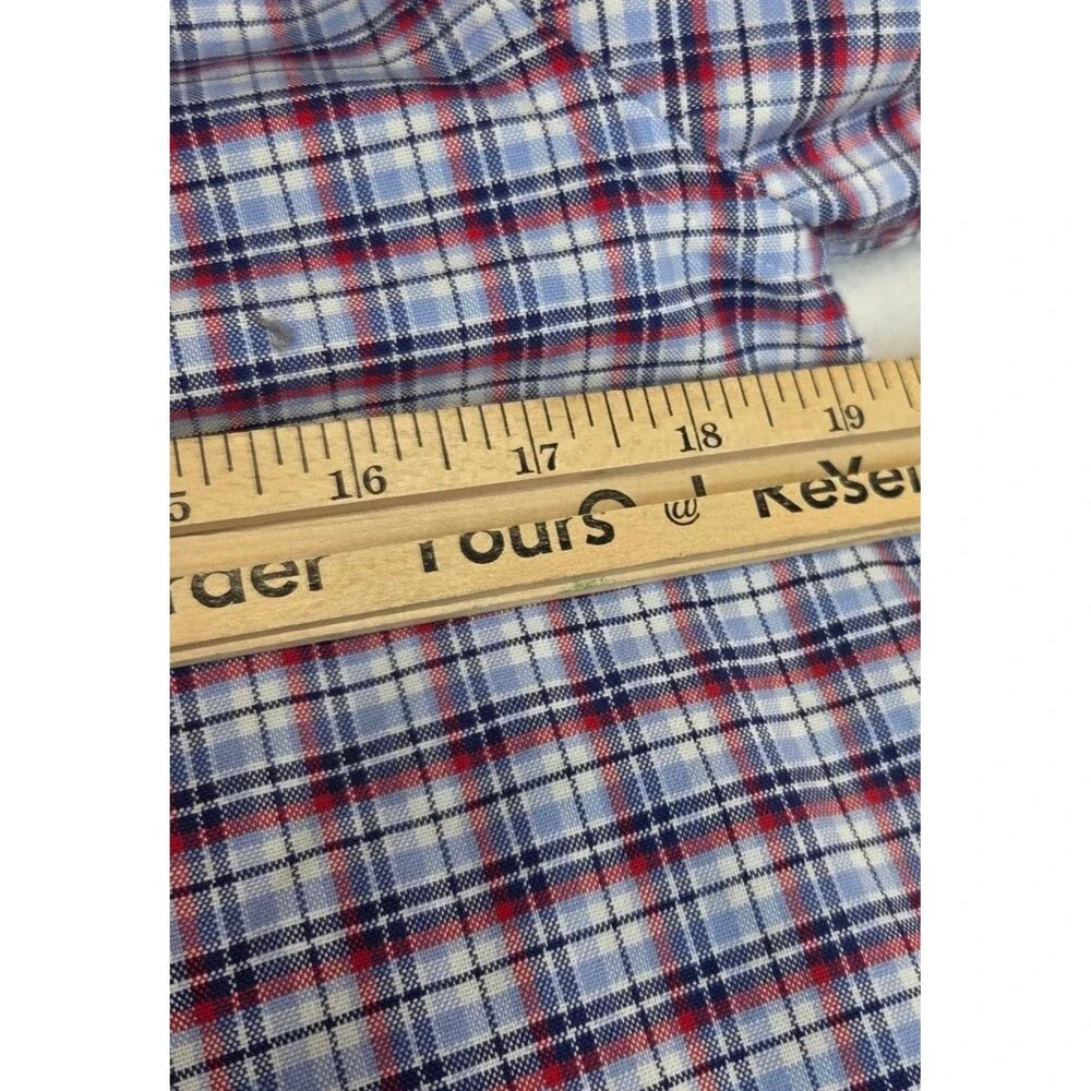 Ralph Lauren XL Tall 18 20 Red White Blue Plaid Long Sleeve Button Up Shirt